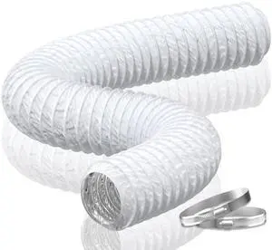 6 Inch Duct -16 FT White PVC and Aluminum Ducting for Heating Cooling Ventilation and Exhaust 6 Inch Duct -16 FT White PVC and Aluminum Ducting for Heating Cooling Ventilation and Exhaust
