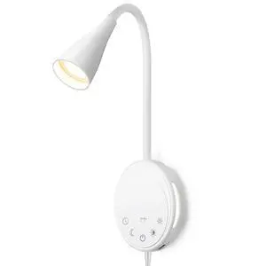 LED Wall Mounted Reading Light, Book Light for Reading in Bed with Touch Control, 5 Dimmable, USB Output, Night Light & Timers Function, Flexible Gooseneck Headboard Bed Lights (White) LED Wall Mounted Reading Light, Book Light for Reading in Bed with Touch Control, 5 Dimmable, USB Output, Night Light & Timers Function, Flexible Gooseneck Headboard Bed Lights (White)