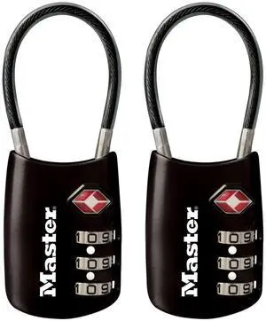 TSA Approved Combination Luggage Lock, Assorted, 2-Pack 4688T | TSA Accepted Set Your Own Combination Luggage Cable Lock For Suitcases, Backpacks, Travel and Airport Security, 3-digit Lock TSA Approved Combination Luggage Lock, Assorted, 2-Pack 4688T | TSA Accepted Set Your Own Combination Luggage Cable Lock For Suitcases, Backpacks, Travel and Airport Security, 3-digit Lock