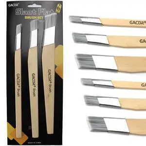 Slant Lining Fitch Trim Paint Brushes, Pack of 6, 0.5", 0.75", 1" | Angled Cutting In Paint Brush, Fast Accurate Detail & Control, Hobby & Craft, 2 Each of 3 Sizes Slant Lining Fitch Trim Paint Brushes, Pack of 6, 0.5", 0.75", 1" | Angled Cutting In Paint Brush, Fast Accurate Detail & Control, Hobby & Craft, 2 Each of 3 Sizes