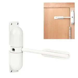 Door Closer Automatic Safety Spring Door Closer Easy to Install to Convert Hinged Doors to Self-Closing White Door Closer Automatic Safety Spring Door Closer Easy to Install to Convert Hinged Doors to Self-Closing White