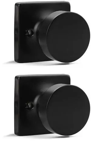 Dummy Door Knob Matte Black Finish, 2 Pack Standard Size Interior Door Handles Single Sided Dummy Door Handles, Flat Ball Knob for Closet Dummy Door Knob Matte Black Finish, 2 Pack Standard Size Interior Door Handles Single Sided Dummy Door Handles, Flat Ball Knob for Closet