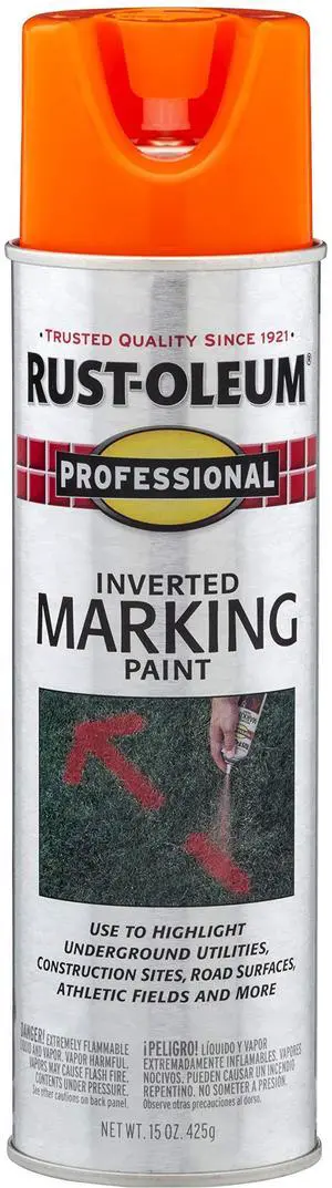 2554 Professional Inverted Marking Spray Paint, Fluorescent Orange, 15-Ounce | Parking Lot Striping, Athletic Field Marking, High Visibility Lines, Upside Down Spray System, Durable Coverage, 15 oz 2554 Professional Inverted Marking Spray Paint, Fluorescent Orange, 15-Ounce | Parking Lot Striping, Athletic Field Marking, High Visibility Lines, Upside Down Spray System, Durable Coverage, 15 oz