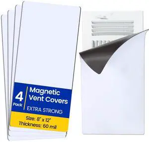 Magnetic Vent Covers, Extra Strong Magnets, 8" x 12" (4 Pack) Ultra Thick 60mil, Complete Seal, Air Vent Covers for Home Floor, Ceiling, Wall Registers, HVAC, AC, RV, and Heater Vents Magnetic Vent Covers, Extra Strong Magnets, 8" x 12" (4 Pack) Ultra Thick 60mil, Complete Seal, Air Vent Covers for Home Floor, Ceiling, Wall Registers, HVAC, AC, RV, and Heater Vents