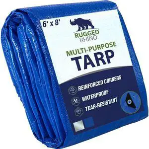 Heavy Duty Waterproof Tarp, UV and Tear Resistant Cover with Reinforced Grommets and Corners, Outdoor Multipurpose Tarps for Camping, Patio, Garden, Car & Roof, 5 Mil, 6x8, 1 Pack, Blue Heavy Duty Waterproof Tarp, UV and Tear Resistant Cover with Reinforced Grommets and Corners, Outdoor Multipurpose Tarps for Camping, Patio, Garden, Car & Roof, 5 Mil, 6x8, 1 Pack, Blue