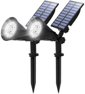 Solar Spot Lights Outdoor Waterproof,Solar Landscape Spotlights,1Pack | Cool White, 4 LEDs, 2 Lighting Modes, IP65 Waterproof Dusk to Dawn Solar Lights for Tree, Patio, Yard, Garden, Driveway Solar Spot Lights Outdoor Waterproof,Solar Landscape Spotlights,1Pack | Cool White, 4 LEDs, 2 Lighting Modes, IP65 Waterproof Dusk to Dawn Solar Lights for Tree, Patio, Yard, Garden, Driveway