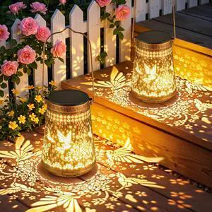 2 Pack Solar Lanterns Outdoor Waterproof Birthday Gifts for Women Mom Grandma, Hollowed-Out Metal Hummingbird Hanging Solar Lantern Lights Outdoor Decor, 2 Modes Lights Decor for Yard, Patio 2 Pack Solar Lanterns Outdoor Waterproof Birthday Gifts for Women Mom Grandma, Hollowed-Out Metal Hummingbird Hanging Solar Lantern Lights Outdoor Decor, 2 Modes Lights Decor for Yard, Patio