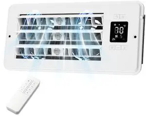Smart 4"x10" Register Booster Fan, Thermostat, 10 Speeds, Automatic Louver | AC Vent Booster with Remote and LCD Display, Improves Heating and Cooling Airflow for 4"x10" Floor, Wall or Ceiling Vents Smart 4"x10" Register Booster Fan, Thermostat, 10 Speeds, Automatic Louver | AC Vent Booster with Remote and LCD Display, Improves Heating and Cooling Airflow for 4"x10" Floor, Wall or Ceiling Vents