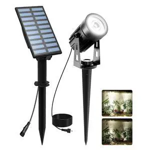 Christmas Solar Landscape Spotlights White 6000K Metal, Garden Spot Lights Outdoor IP65 Waterproof 9.8ft Cable Separated Panel, Auto On/Off for Tree Flag Driveway Pathway Halloween Pool Area Christmas Solar Landscape Spotlights White 6000K Metal, Garden Spot Lights Outdoor IP65 Waterproof 9.8ft Cable Separated Panel, Auto On/Off for Tree Flag Driveway Pathway Halloween Pool Area