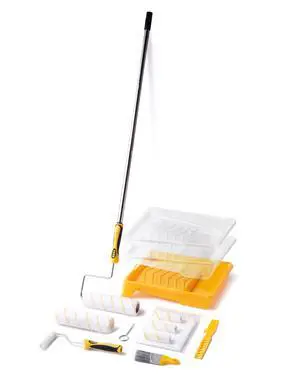 Paint Roller Kit with Extension Pole - 9 Inch Paint Roller with Tray | Mini Paint Roller 4 inch, Small Paint Brush, 16 Piece Complete Painting Tool Set Suitable for House & Wall Painting Paint Roller Kit with Extension Pole - 9 Inch Paint Roller with Tray | Mini Paint Roller 4 inch, Small Paint Brush, 16 Piece Complete Painting Tool Set Suitable for House & Wall Painting