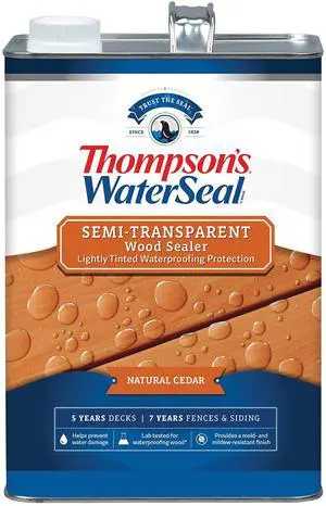 Thompsons WaterSeal Semi-Transparent Waterproofing Wood Stain and Sealer, Natural Cedar, 1 Gallon Thompsons WaterSeal Semi-Transparent Waterproofing Wood Stain and Sealer, Natural Cedar, 1 Gallon