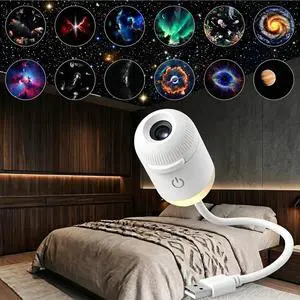 2-in-1 Galaxy Ocean HD Smart 5D Holographic Night Light Projector | Plug and Play, USB Portable, Adjustable Brightness, Manual 360° Rotating, Star Starry Sky Mini Projector for Bedroom Ceiling 2-in-1 Galaxy Ocean HD Smart 5D Holographic Night Light Projector | Plug and Play, USB Portable, Adjustable Brightness, Manual 360° Rotating, Star Starry Sky Mini Projector for Bedroom Ceiling
