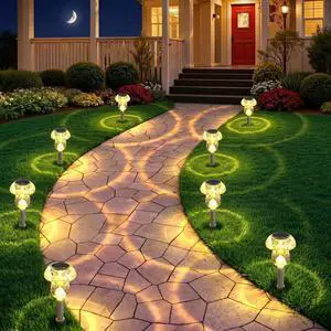 Solar Lights Outdoor, 8 Pack Mushroom Lights Outside Waterproof, Solar Powered LED Lighting for Garden, Yard, Landscape, Path, Pathway, Lawn, Walkway, Driveway, Backyard Decor (Warm White) Solar Lights Outdoor, 8 Pack Mushroom Lights Outside Waterproof, Solar Powered LED Lighting for Garden, Yard, Landscape, Path, Pathway, Lawn, Walkway, Driveway, Backyard Decor (Warm White)