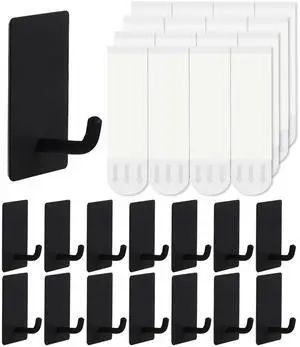 14 Pcs Towel Hooks with Removable Strips for Hanging, Adhesive Wall Heavy Duty, Outdoor No Damage, Sticky Hook for Bathrooms, Shower, Stockings, Decor, Robe, Small, Black 304 Stainless Steel 14 Pcs Towel Hooks with Removable Strips for Hanging, Adhesive Wall Heavy Duty, Outdoor No Damage, Sticky Hook for Bathrooms, Shower, Stockings, Decor, Robe, Small, Black 304 Stainless Steel