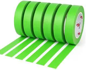 Painters Tape - Painting Tape for Car Paint Green - 1 inch x 60 Yards Paint Tape for Walls Painting, Automotive, Labeling, DIY Crafting, Decoration and School Projects, 6 Pack Painters Tape - Painting Tape for Car Paint Green - 1 inch x 60 Yards Paint Tape for Walls Painting, Automotive, Labeling, DIY Crafting, Decoration and School Projects, 6 Pack