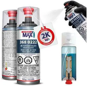 2K Topcoat High Gloss Black | 2K Automotive High Gloss Black Spray Paint for Metal & Plastic | Durable Glossy Finish, Chemical & Weather Resistant | Professional Grade 12 oz 2K Topcoat High Gloss Black | 2K Automotive High Gloss Black Spray Paint for Metal & Plastic | Durable Glossy Finish, Chemical & Weather Resistant | Professional Grade 12 oz
