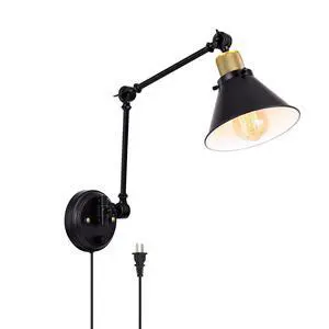Wall Sconce Plug in, Dimmable Wall Sconce with Switch Swing Arm Wall Lights Plug in Wall Mounted Light Wall Sconces Lighting with 6FT Plug in Cord, E26 Base, UL Listed(Two Arms, 1 Pack) Wall Sconce Plug in, Dimmable Wall Sconce with Switch Swing Arm Wall Lights Plug in Wall Mounted Light Wall Sconces Lighting with 6FT Plug in Cord, E26 Base, UL Listed(Two Arms, 1 Pack)