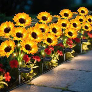 Solar Lights Outdoor Garden Decor 4 Pack, 24 Sunflower, Waterproof | 24 Sunflower Solar Lights Outdoor Decor for Garden, Yard, Patio, Lawn, Pathway and Flower Beds, Gifts for Women Mom Grandma Solar Lights Outdoor Garden Decor 4 Pack, 24 Sunflower, Waterproof | 24 Sunflower Solar Lights Outdoor Decor for Garden, Yard, Patio, Lawn, Pathway and Flower Beds, Gifts for Women Mom Grandma