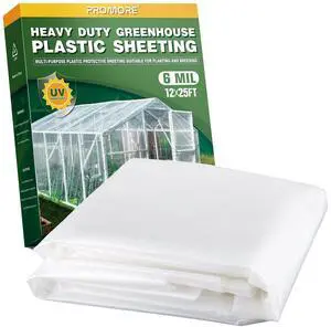 6 Mil Plastic Sheeting, 12x25 FT, Greenhouse Plastic,Heavy Duty | UV Resistant, Tear-Resistant,Waterproof, For Farm,Gardening,Livestock,Construction,Painting,Floor Protection 6 Mil Plastic Sheeting, 12x25 FT, Greenhouse Plastic,Heavy Duty | UV Resistant, Tear-Resistant,Waterproof, For Farm,Gardening,Livestock,Construction,Painting,Floor Protection