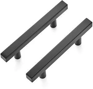 Matte Black Square Cabinet Hardware Pulls 3 Inch 30 Pack | 5 Inch Overall Length, Round Foot Base, Stainless Steel, Kitchen Drawer Pulls, For Cupboards, Dressers, Cabinets Matte Black Square Cabinet Hardware Pulls 3 Inch 30 Pack | 5 Inch Overall Length, Round Foot Base, Stainless Steel, Kitchen Drawer Pulls, For Cupboards, Dressers, Cabinets