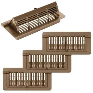 2-in-1 Vent Deflector & Floor Vent Covers, Floor Register 4x10, 4 Pack Adjustable Heat Air Vent Deflectors, Vent Covers for Home Floor, Office, Ceiling, Tool-Free Installation (Brown-4PACK) 2-in-1 Vent Deflector & Floor Vent Covers, Floor Register 4x10, 4 Pack Adjustable Heat Air Vent Deflectors, Vent Covers for Home Floor, Office, Ceiling, Tool-Free Installation (Brown-4PACK)