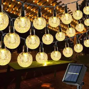 Solar String Lights Outdoorf, 56ft 100 LED Globe String Light | 8 Mode, Waterproof Crystall Ball Lights Solar Patio Lights for Garden, Lawn, Patio, Gazebo, Yard, Outdoor Decor - Warm White Solar String Lights Outdoorf, 56ft 100 LED Globe String Light | 8 Mode, Waterproof Crystall Ball Lights Solar Patio Lights for Garden, Lawn, Patio, Gazebo, Yard, Outdoor Decor - Warm White