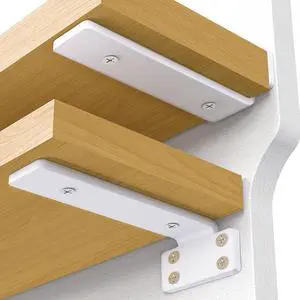 Shelf Bracket, Floating Shelf Bracket 12 Inch, 6 Pack Heavy Duty Shelf Brackets, Metal Wall Shelf Brackets with 1/5 Inch Thick and Holds 160+lb, Brackets for Wood ShelvesWhite Shelf Bracket, Floating Shelf Bracket 12 Inch, 6 Pack Heavy Duty Shelf Brackets, Metal Wall Shelf Brackets with 1/5 Inch Thick and Holds 160+lb, Brackets for Wood ShelvesWhite