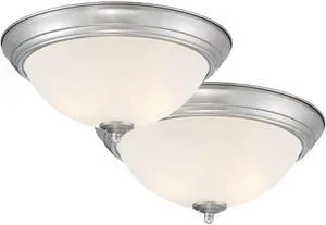 Flush Mount Ceiling Light, 11 Inch Frosted Glass Lighting Fixture for Kitchen, Bedroom, Bathroom, and Hallway, LED Bulbs Not Included, Brushed Nickel Flush Mount Ceiling Light, 11 Inch Frosted Glass Lighting Fixture for Kitchen, Bedroom, Bathroom, and Hallway, LED Bulbs Not Included, Brushed Nickel