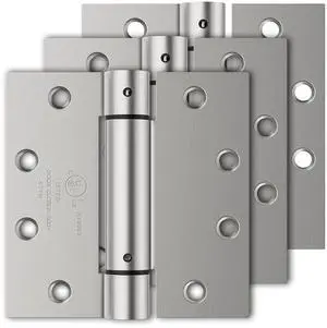 3 Pack Self Closing Door Hinges, 4.5" x 4.5" Spring Loaded Hinges | Square Corners, Adjustable Tension for Garage, Front Door, Back Door, for Left and Right Hand Door, UL Listed 3 Pack Self Closing Door Hinges, 4.5" x 4.5" Spring Loaded Hinges | Square Corners, Adjustable Tension for Garage, Front Door, Back Door, for Left and Right Hand Door, UL Listed
