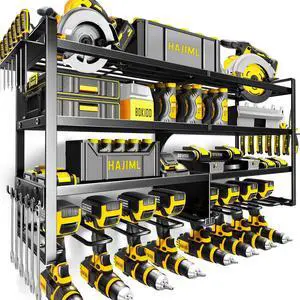 Power Tool Organizer Wall Mount,4 Layers Heavy Duty | Storage Rack with 8 Drill Holder, Easy Installation, Tool Organizer Wall Mount for Garage Workshop and Home Organization Power Tool Organizer Wall Mount,4 Layers Heavy Duty | Storage Rack with 8 Drill Holder, Easy Installation, Tool Organizer Wall Mount for Garage Workshop and Home Organization