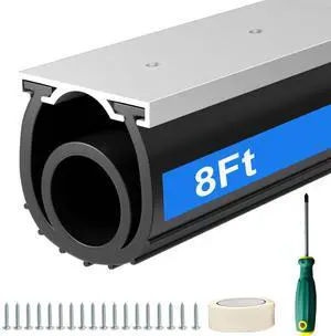 8 FT Garage Door Seal Bottom Kit - Heavy Duty EPDM Rubber U+O Ring Weather Stripping with Pre-drilled Aluminum Track, Universal Replacement Stops Rain, Drafts & Pests, Easy to Install 8 FT Garage Door Seal Bottom Kit - Heavy Duty EPDM Rubber U+O Ring Weather Stripping with Pre-drilled Aluminum Track, Universal Replacement Stops Rain, Drafts & Pests, Easy to Install