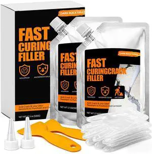 Concrete Crack Filler 2 PACK, Self-Leveling Cement Crack Repair, High Elasticity And Fast Drying, Waterproof Sealant for Driveway, Sidewalk, Patio, Concrete Joint, Indoor and Outdoor Use Gray (39oz) Concrete Crack Filler 2 PACK, Self-Leveling Cement Crack Repair, High Elasticity And Fast Drying, Waterproof Sealant for Driveway, Sidewalk, Patio, Concrete Joint, Indoor and Outdoor Use Gray (39oz)