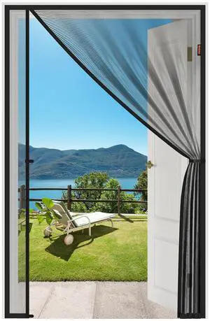 Magnetic Screen Door, Fits 32'' x 80'' Door(Screen Size 34'' x 81''), Black | Reversible Left Right Side Opening, Scratch-Proof Polyester, Pet Friendly, Free Entry and Exit, Prevent Insect Invasion Magnetic Screen Door, Fits 32'' x 80'' Door(Screen Size 34'' x 81''), Black | Reversible Left Right Side Opening, Scratch-Proof Polyester, Pet Friendly, Free Entry and Exit, Prevent Insect Invasion