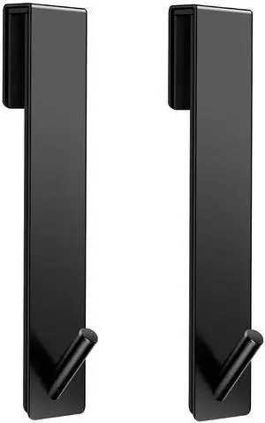 Shower Door Hooks(7.5 Inch),Extended Over Door Hooks for Bathroom Frameless Glass Shower Door,Stainless Steel Towel Hooks,Heavy Duty Rack Hooks for Robe,Towel-2 Pack-Black Shower Door Hooks(7.5 Inch),Extended Over Door Hooks for Bathroom Frameless Glass Shower Door,Stainless Steel Towel Hooks,Heavy Duty Rack Hooks for Robe,Towel-2 Pack-Black