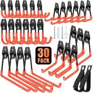 MKRUI 30-Pack Garage Hooks for Storage & Hanging Items, Save Space | Hangs Bikes, Ladders, Ropes, Hoses, Tools; for Garage, Warehouse, Shop, Shed, Yard MKRUI 30-Pack Garage Hooks for Storage & Hanging Items, Save Space | Hangs Bikes, Ladders, Ropes, Hoses, Tools; for Garage, Warehouse, Shop, Shed, Yard