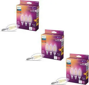 40W B11 9-Pack Ultra Definition Soft White (2700K) 300 Lumen (3.5W = 40W) Dimmable Clear Flicker-Free Candelabra Light Bulbs 40W B11 9-Pack Ultra Definition Soft White (2700K) 300 Lumen (3.5W = 40W) Dimmable Clear Flicker-Free Candelabra Light Bulbs