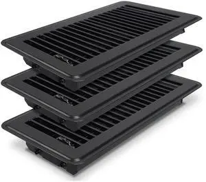 4 x 10 Floor Register, Black Floor Vent Covers for Home Floor, Adjustable Air Vent Covers Home Sidewall Vent Office or Ceiling Vent - Heavy Duty Steel Walkable Floor Vents - 3 Pack 4 x 10 Floor Register, Black Floor Vent Covers for Home Floor, Adjustable Air Vent Covers Home Sidewall Vent Office or Ceiling Vent - Heavy Duty Steel Walkable Floor Vents - 3 Pack