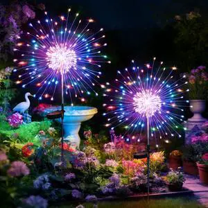 Solar Garden Lights Outdoor,Waterproof Garden, 2PC 200 LED Twinkling Firework Lights Decorative with 8 Modes,Decor for Yard Patio Pathway Lawn for Yard Outside Fairy Decorative Solar Garden Lights Outdoor,Waterproof Garden, 2PC 200 LED Twinkling Firework Lights Decorative with 8 Modes,Decor for Yard Patio Pathway Lawn for Yard Outside Fairy Decorative