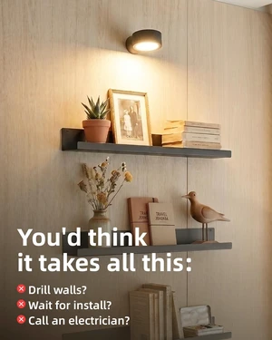 LED Wall Mounted Light, 3000mAh Rechargeable Cordless Wall Sconce, Dimmable with Remote & Touch Control, 3 Color Temps, 360° Rotatable for Bedroom, Living Room, Apartment, Renters LED Wall Mounted Light, 3000mAh Rechargeable Cordless Wall Sconce, Dimmable with Remote & Touch Control, 3 Color Temps, 360° Rotatable for Bedroom, Living Room, Apartment, Renters