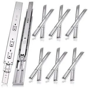 16 inch Drawer Slides 6 Pairs (12pcs) Soft Self Close 3 fold Full Extension Ball Bearing Cabinet Drawer Glides Side Mount for Dresser, Cabinet, Kitchen 100 LB Capacity 16" Silver 16 inch Drawer Slides 6 Pairs (12pcs) Soft Self Close 3 fold Full Extension Ball Bearing Cabinet Drawer Glides Side Mount for Dresser, Cabinet, Kitchen 100 LB Capacity 16" Silver