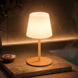 IP65 Waterproof Shower Lamp, Rechargeable Cordless Table Lamp, Wood Grain | 4000mAh Battery Operated Lamp, Spa-Like Glow for Showers, Vanity, Bedside and Patios; 3 Color Temperatures, Touch Dimming IP65 Waterproof Shower Lamp, Rechargeable Cordless Table Lamp, Wood Grain | 4000mAh Battery Operated Lamp, Spa-Like Glow for Showers, Vanity, Bedside and Patios; 3 Color Temperatures, Touch Dimming