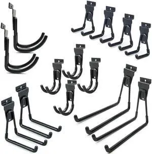 Slatwall Hooks 14 Pack, Heavy Duty Garage Wall Organizer, Multi-Size Hanging Hooks Compatible with Proslat, StoreWALL and HandiWall Slatwall Hooks 14 Pack, Heavy Duty Garage Wall Organizer, Multi-Size Hanging Hooks Compatible with Proslat, StoreWALL and HandiWall