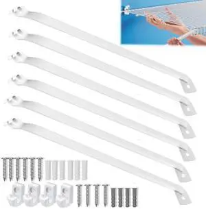 6PCS 12 inch Wire Shelf Brackets, Heavy Duty Wire Rack Bracket | Epoxy Steel Brackets for Wire Shelves, Rustproof Steel, Anti-Sag Triangular Support, Easy Install for Closet Garage Laundry 6PCS 12 inch Wire Shelf Brackets, Heavy Duty Wire Rack Bracket | Epoxy Steel Brackets for Wire Shelves, Rustproof Steel, Anti-Sag Triangular Support, Easy Install for Closet Garage Laundry