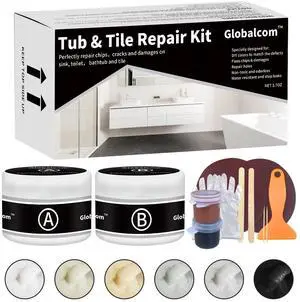 Tub and Fiberglass Shower Repair Kit, Porcelain Repair Kit (Color Match) | Porcelain Sink and Acrylic Bathtub Repair Kit White for Cracks Chips Dents holes Almond/Biscuit/Bone 3.7oz Tub and Fiberglass Shower Repair Kit, Porcelain Repair Kit (Color Match) | Porcelain Sink and Acrylic Bathtub Repair Kit White for Cracks Chips Dents holes Almond/Biscuit/Bone 3.7oz