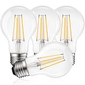 Vintage A19 LED Light Bulbs 60W Equivalent, 3000K Soft White Dimmable, 800 Lumens, Standard LED Edison Bulb 8W, UL Listed, E26 Base (4 Pack) Vintage A19 LED Light Bulbs 60W Equivalent, 3000K Soft White Dimmable, 800 Lumens, Standard LED Edison Bulb 8W, UL Listed, E26 Base (4 Pack)