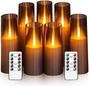 Flameless LED Candles Upgraded Realistic Flickering Flame,7Pcs Battery Operated Candles with Remote Timers,LED Pillar Candles for Home Decor,Christmas,and PartiesGrey Flameless LED Candles Upgraded Realistic Flickering Flame,7Pcs Battery Operated Candles with Remote Timers,LED Pillar Candles for Home Decor,Christmas,and PartiesGrey