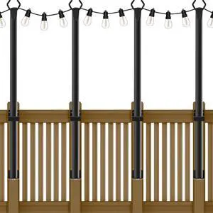 4 Pack String Light Poles,5Ft Metal Poles for Outdoor String Lights,Outdoor Light Poles with Post,Poles/Stand for Outside,Patio,Deck,Backyard,Garden Wedding,Party 4 Pack String Light Poles,5Ft Metal Poles for Outdoor String Lights,Outdoor Light Poles with Post,Poles/Stand for Outside,Patio,Deck,Backyard,Garden Wedding,Party