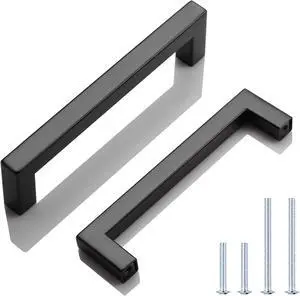 6 Pack 5 in Matte Black Kitchen Cabinet Door Handles - Stainless Steel Drawer Dresser Pulls Kitchen Cabinet Handles Black 6 Pack - 5" Hole Centers 6 Pack 5 in Matte Black Kitchen Cabinet Door Handles - Stainless Steel Drawer Dresser Pulls Kitchen Cabinet Handles Black 6 Pack - 5" Hole Centers