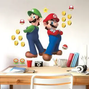RMK5223GM Super Mario, Luigi and Mario Peel and Stick Wall Decals RMK5223GM Super Mario, Luigi and Mario Peel and Stick Wall Decals