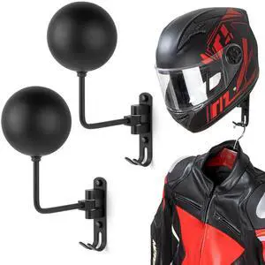 Helmet Holder Wall Mount - 180° Rotation Motorcycle Helmet Hanger | 2 Pack, for Motorcycle Bike Racing Outerwear Sports Gear Display Helmet Holder Wall Mount - 180° Rotation Motorcycle Helmet Hanger | 2 Pack, for Motorcycle Bike Racing Outerwear Sports Gear Display